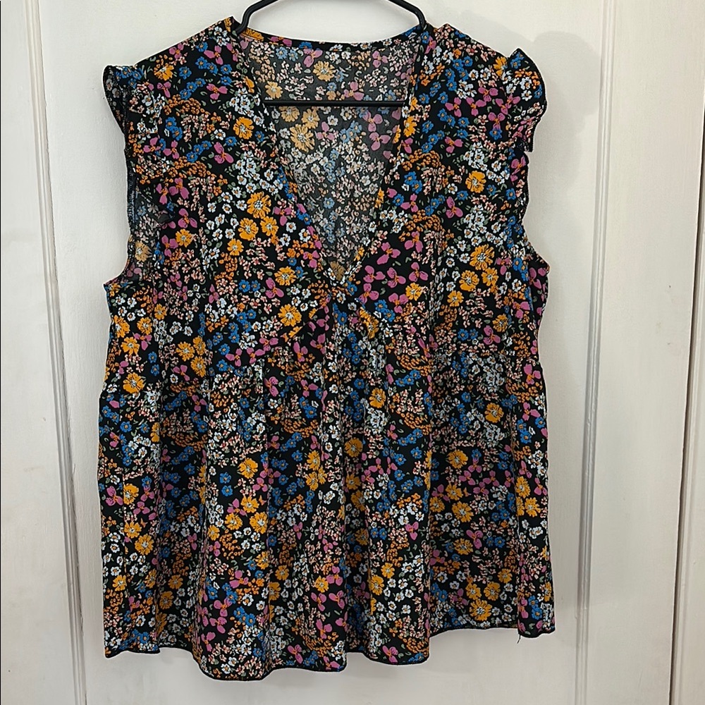 Floral Sleeveless Top - Multicolor